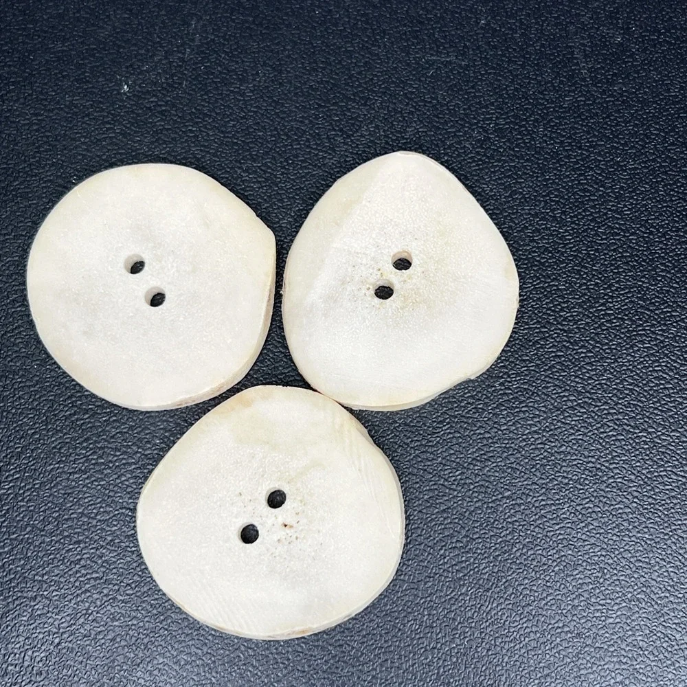 Antler Button Whitetail Large Buttons Elk Antler Buttons Craft Taxidermy Lot 3